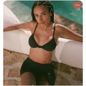 Andie Elegant Black Santorini top classic bikini bottom